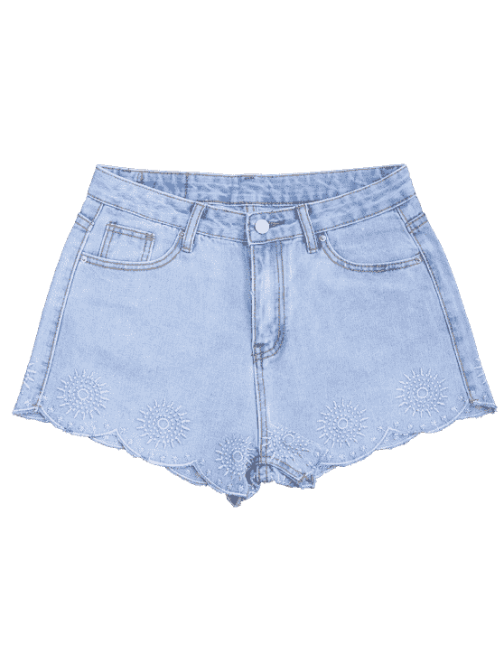 Denim Shorts with Embroidery