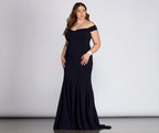Off-Shoulder Crepe Dress with Spiderweb Details