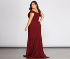Off-Shoulder Crepe Dress with Spiderweb Details