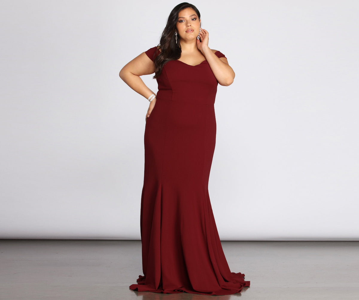 Off-Shoulder Crepe Dress with Spiderweb Details