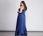 Zip-Detail Satin Dress with High Slit