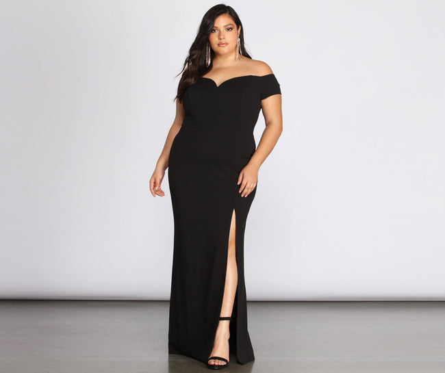 Plus Oriana Off-Shoulder Gown - Lady Occasions Main image