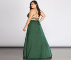 Satin Dress with Lace-Up Details