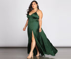 Satin Dress with Lace-Up Details