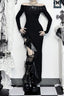 Gothic Bodycon Slit-Detail Dress