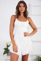 White Ruffled Cami Dress