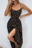 Slit-Detail A-Line Dress with Strap Details