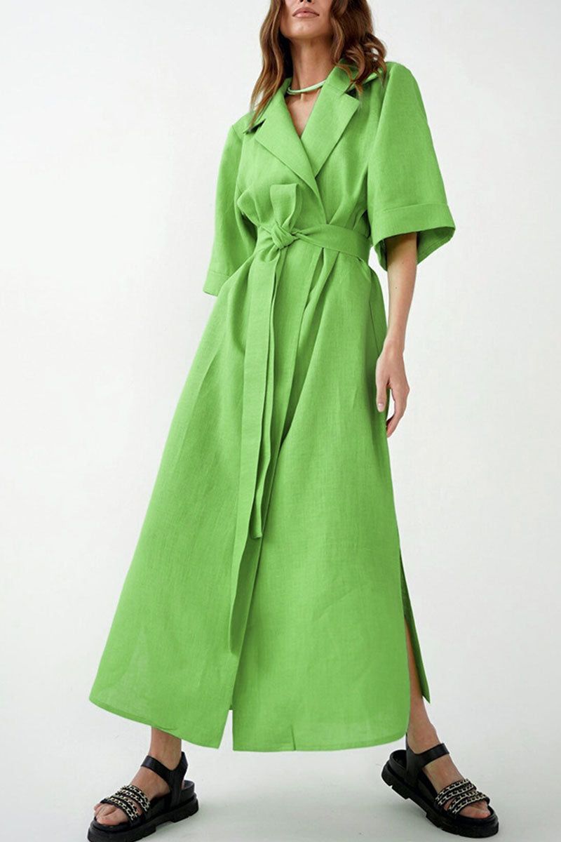 Bandage-Style Solid-Color Dress with Panel Details