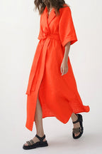 Bandage-Style Solid-Color Dress with Panel Details