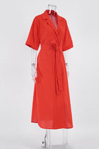 Bandage-Style Solid-Color Dress with Panel Details
