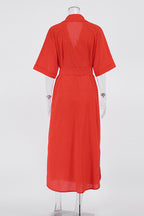 Bandage-Style Solid-Color Dress with Panel Details