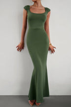 Bodycon Square-Neck Panelled Dress