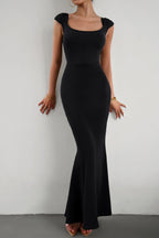 Bodycon Square-Neck Panelled Dress