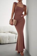 Bodycon Square-Neck Panelled Dress