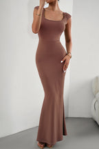 Bodycon Square-Neck Panelled Dress