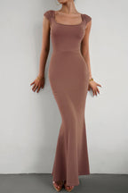 Bodycon Square-Neck Panelled Dress