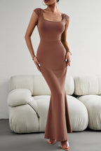 Bodycon Square-Neck Panelled Dress