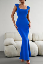 Bodycon Square-Neck Panelled Dress