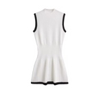 Ribbed Dress with Pleats