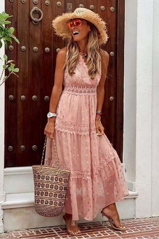 Chiffon Panelled Midi Dress