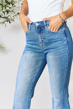 Slit-Detail Flared Jeans in Blue