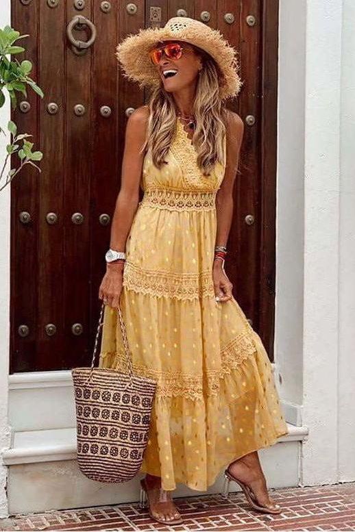 Chiffon Panelled Midi Dress