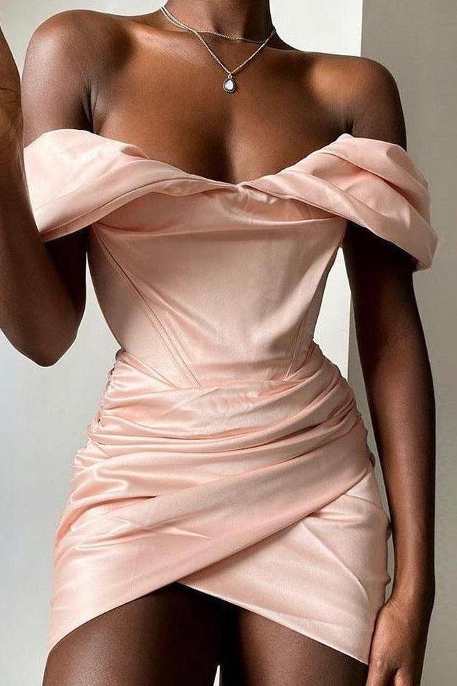 Apricot Swing Dress with Gathered Details
