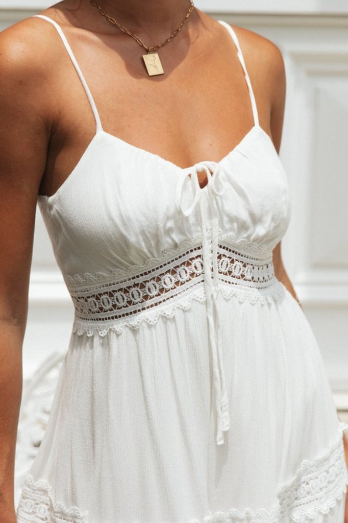 A-Line Ruffled Strap-Detail Dress