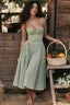 Corset-Style Midi Sundress with Sleeveless Cut