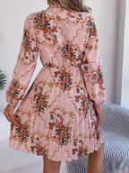 Polyester Pleated Sheer Dress