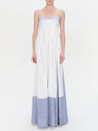 Striped Contrast-Detail Cami Dress