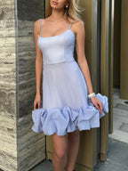 Ruffled Mini Dress with Bustier Details