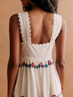 Lace Printed Dress with Strap Details