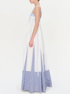 Striped Contrast-Detail Cami Dress