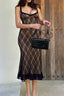 Lace-Panel Midi Dress with Cami Straps