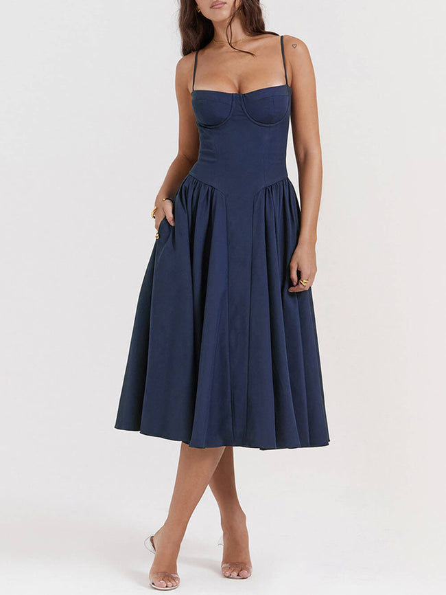 V-Neck Midi Dress with Strapless Neckline Main image