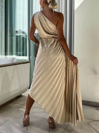 Cutout Maxi Dress with One-Shoulder Cut