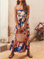 Printed Strapless Maxi Dress