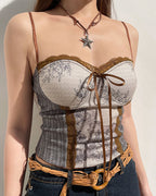 Lace Cami Top with Bow Details
