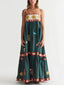 Printed Midi Dress with Sleeveless Cut