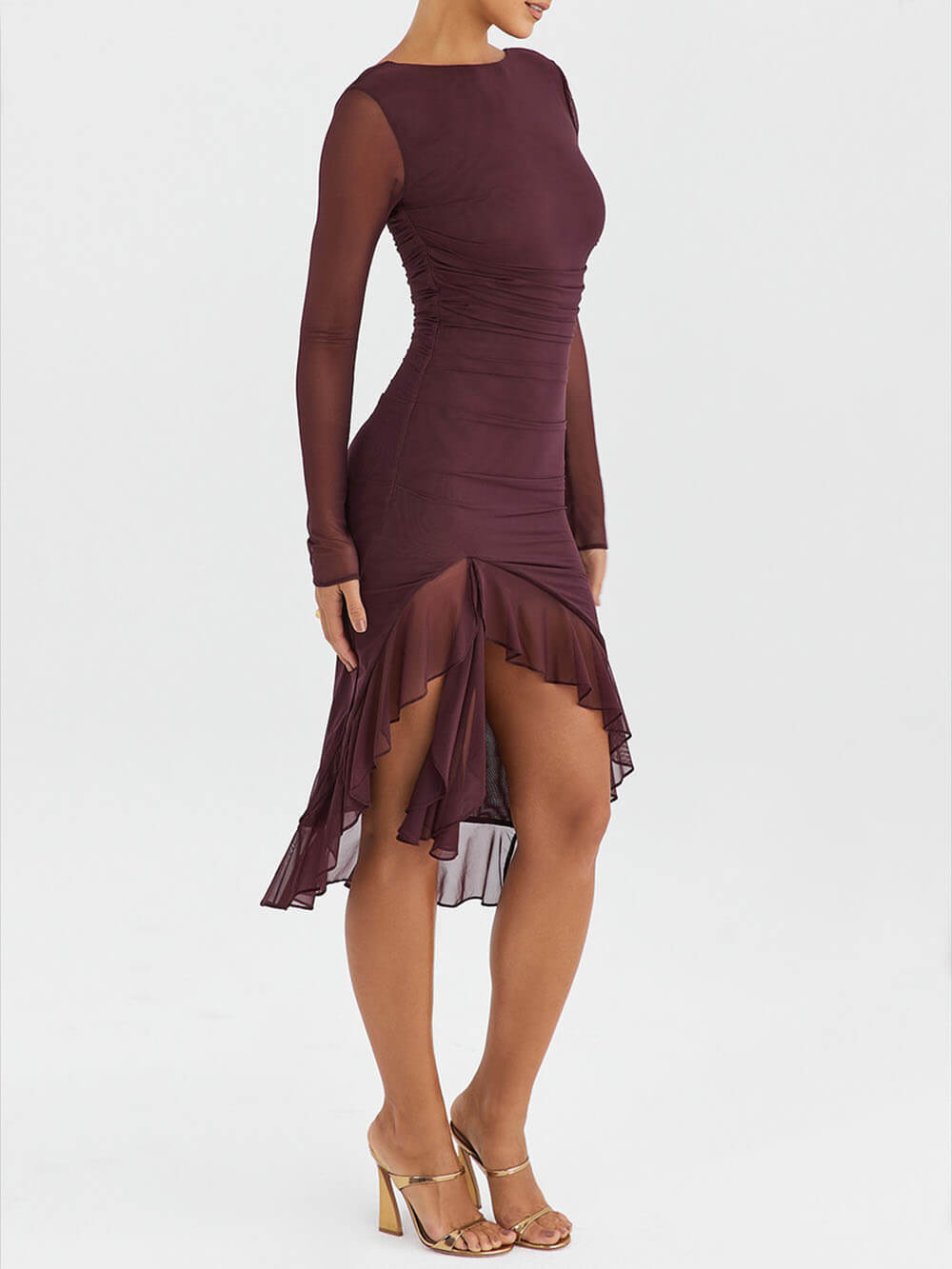 Midi Dress with Ruffle Details