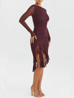 Midi Dress with Ruffle Details