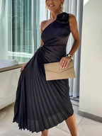 Cutout Maxi Dress with One-Shoulder Cut