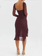 Midi Dress with Ruffle Details