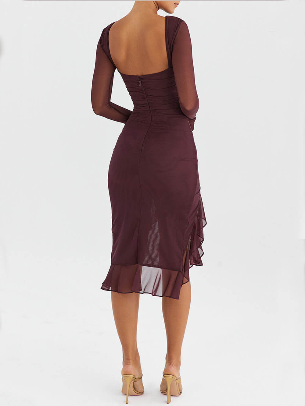 Midi Dress with Ruffle Details