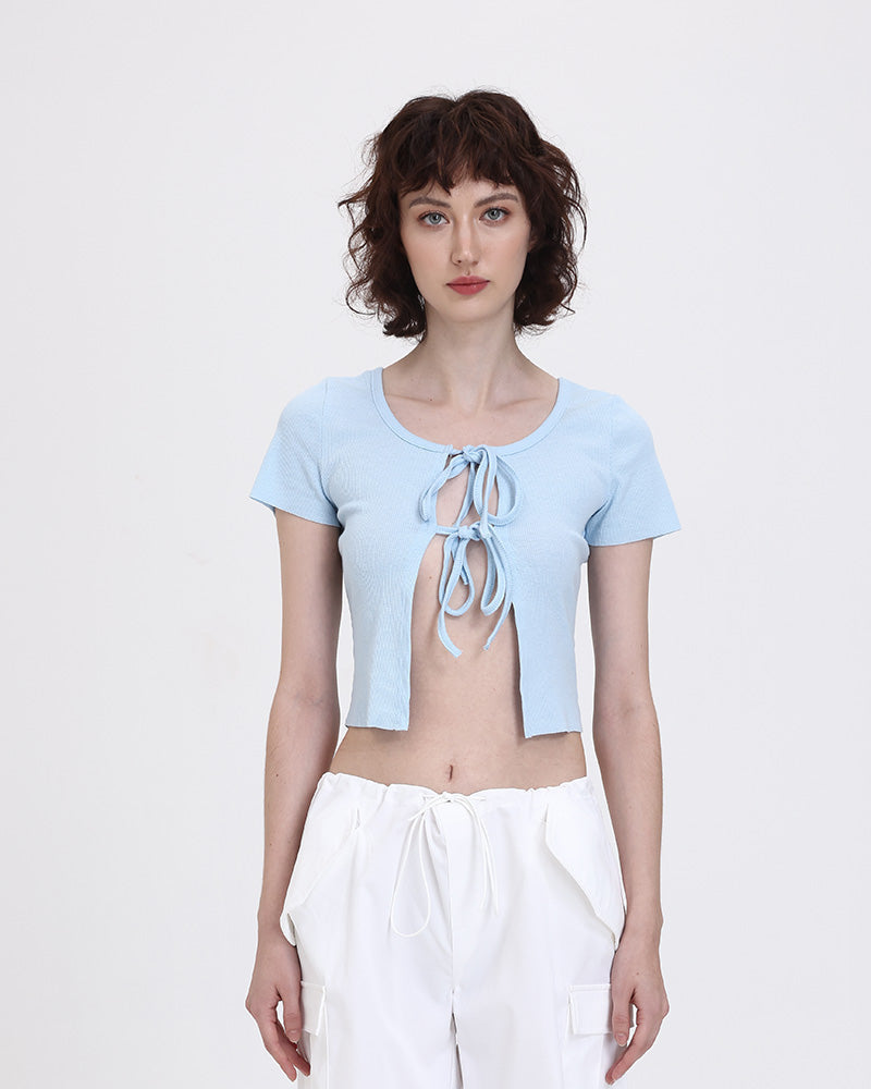 Slit-Detail Stretch-Blend Cami Top with Polyester Fabric