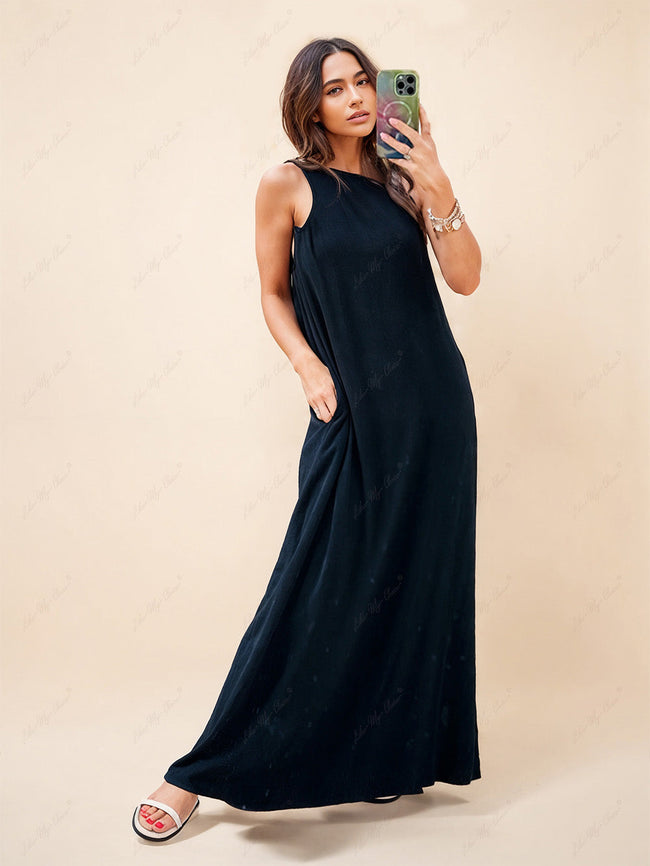One-Shoulder Relaxed-Fit Dress with Pleats Main image