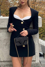 Bodycon Dress with Button Front