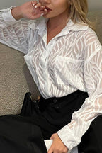 Textured Blouse with Sheer Detailing