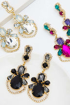 Cutout Drop Earrings with Rhinestone Details